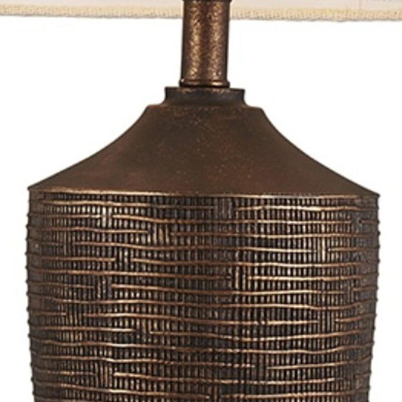 Hivvago Fantastic Rustic Ribbed Bronze Table Lamp