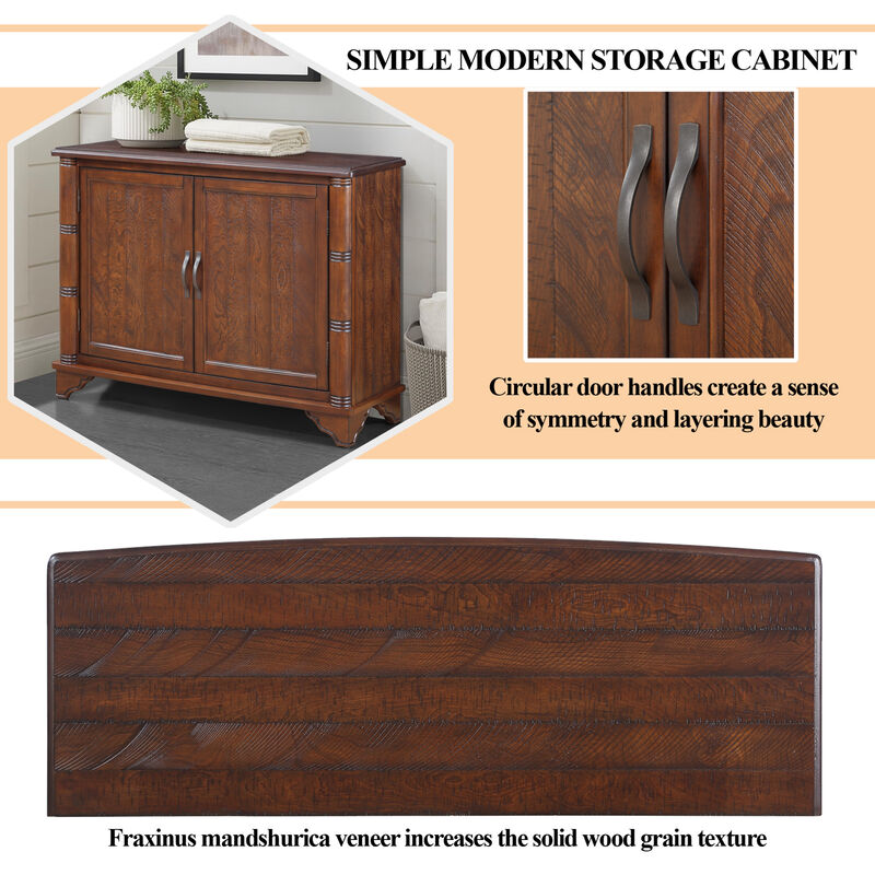 GOODSILO Retro Console Table with Adjustable Storage Shelf image number 5