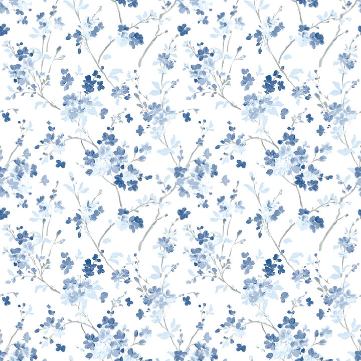 Glinda Navy Floral Trail Wallpaper