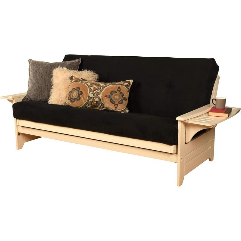 Phoenix Frame-Antique White Finish-Suede Black Mattress