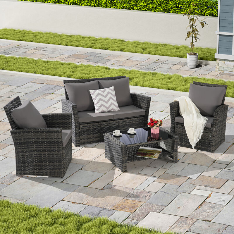 TATEUS 4 Pieces Patio Seating Set image number 2