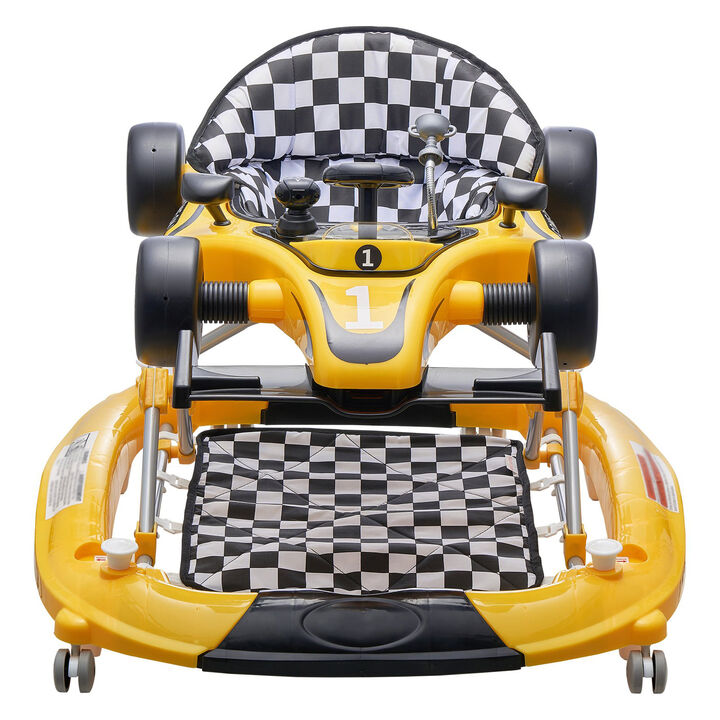 4-in-1 Foldable Baby Walker Activity Center with Wheels Adjustable Height and Toys