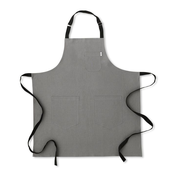 Solino Home 100% Pure Linen Apron - Linen Midi Bistro Apron