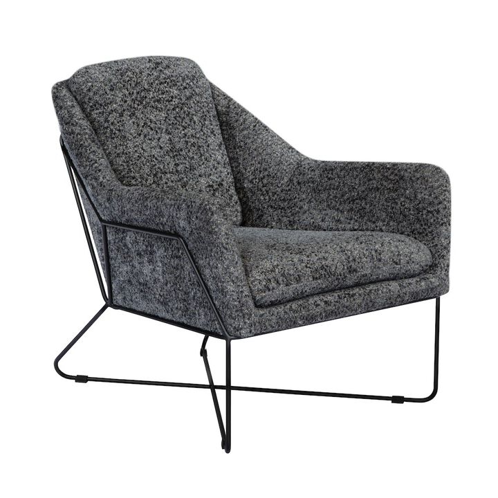 Emilia Lounge Chair in Charcoal Blue Boucle Fabric