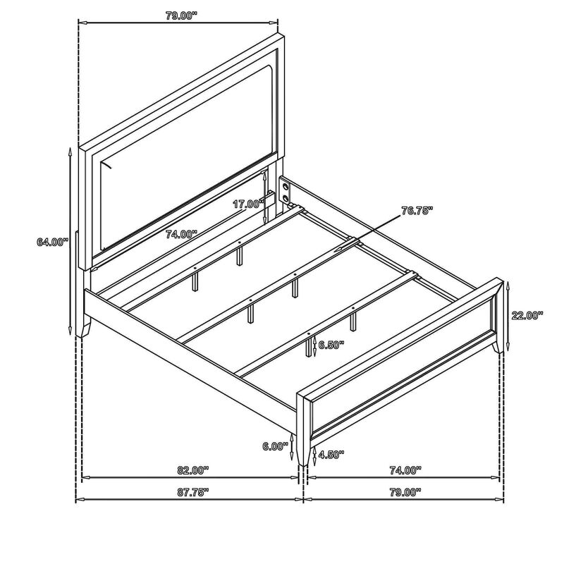Leva King Bed, Upholstered LED Headboard, Modern White Acacia Wood - Benzara