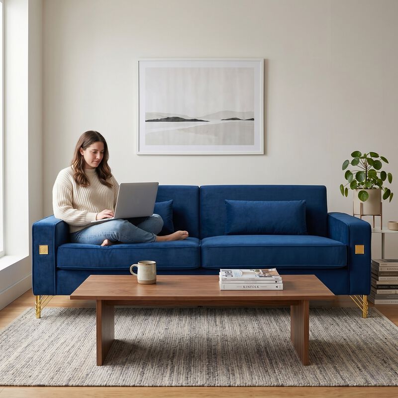 Stapak Velvet Sofa image number 2
