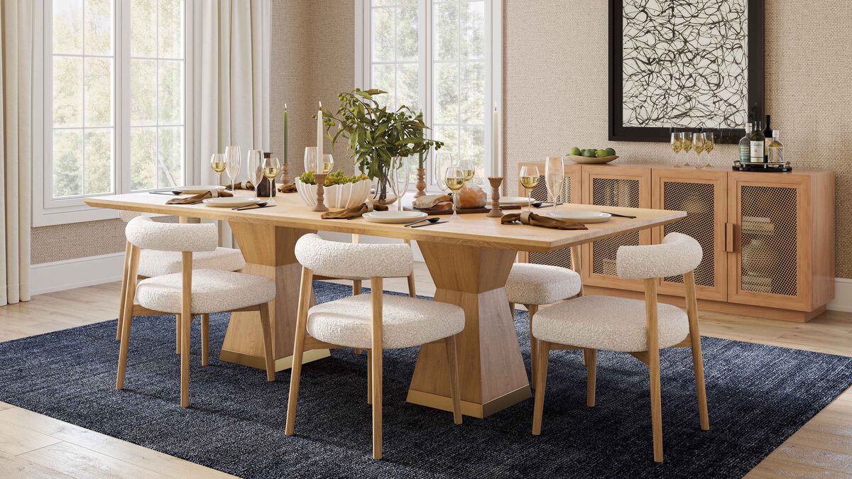 Nolan Wood Rectangular Dining Table.