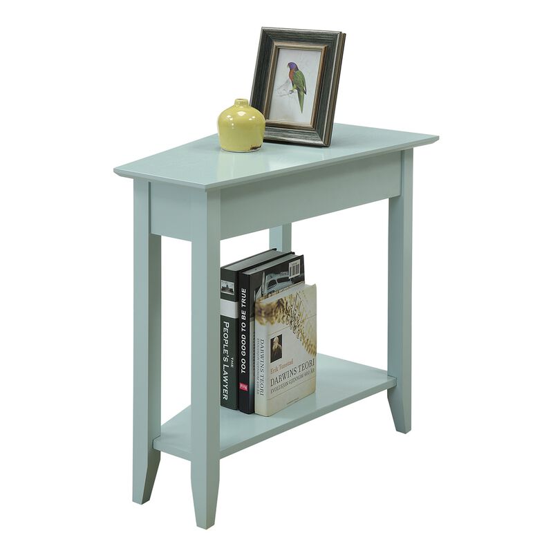 Convenience Concepts American Heritage Wedge End Table, 24" x 16" x 24", Mint Green