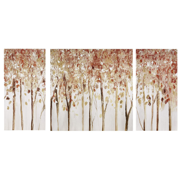 Gracie Mills Debora 3-Piece Textured Forest Scene Canvas Wall Art