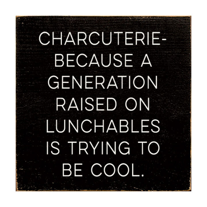 Humorous Charcuterie Wood Wall Sign Funny Kitchen Decor for Food Lovers
