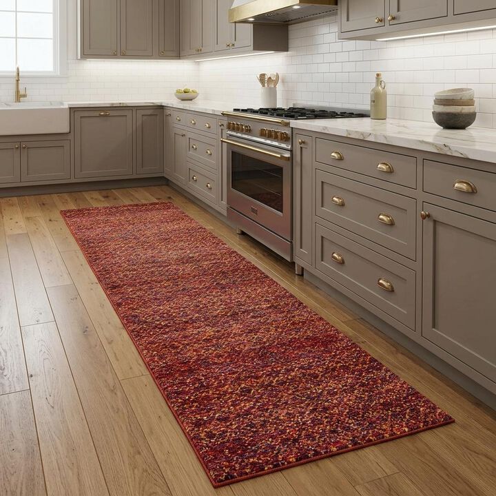 Geometric Distressed Runner Rug