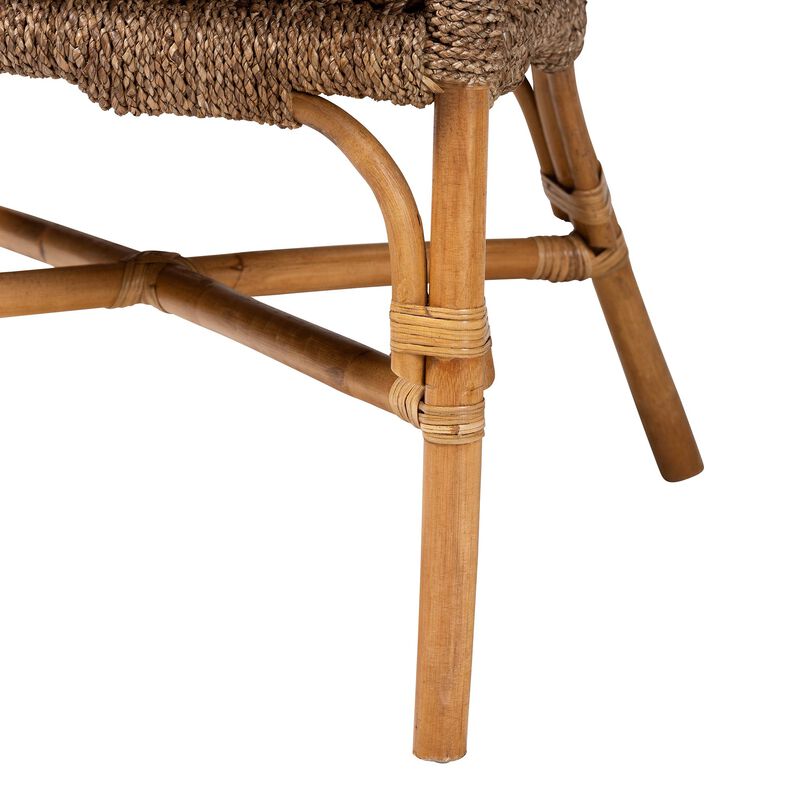 bali & pari Luis Bohemian Natural Seagrass and Rattan Arm Chair