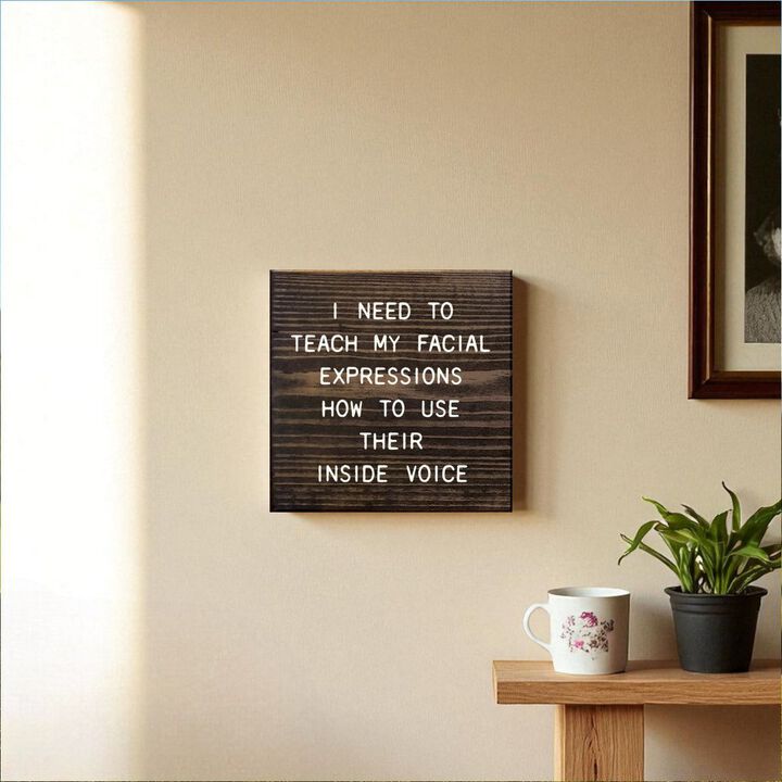 Funny Facial Expressions Wooden Sign Home Office Wall Decor