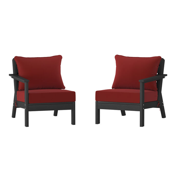 WestinTrends Outdoor Patio HDPE Loveseat Sofa with Patio Cushions