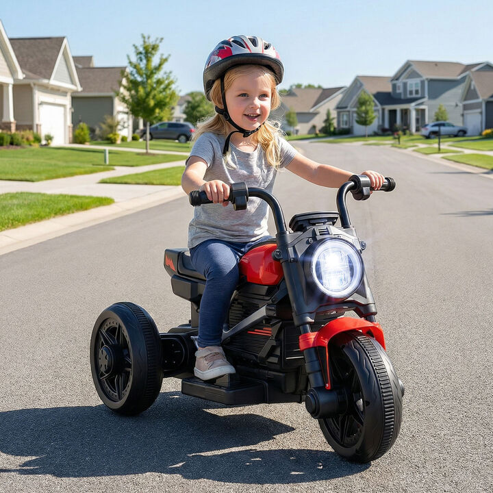 6V Kids Ride On Motorcycle with Music and LED Headlight for Yard and Garden