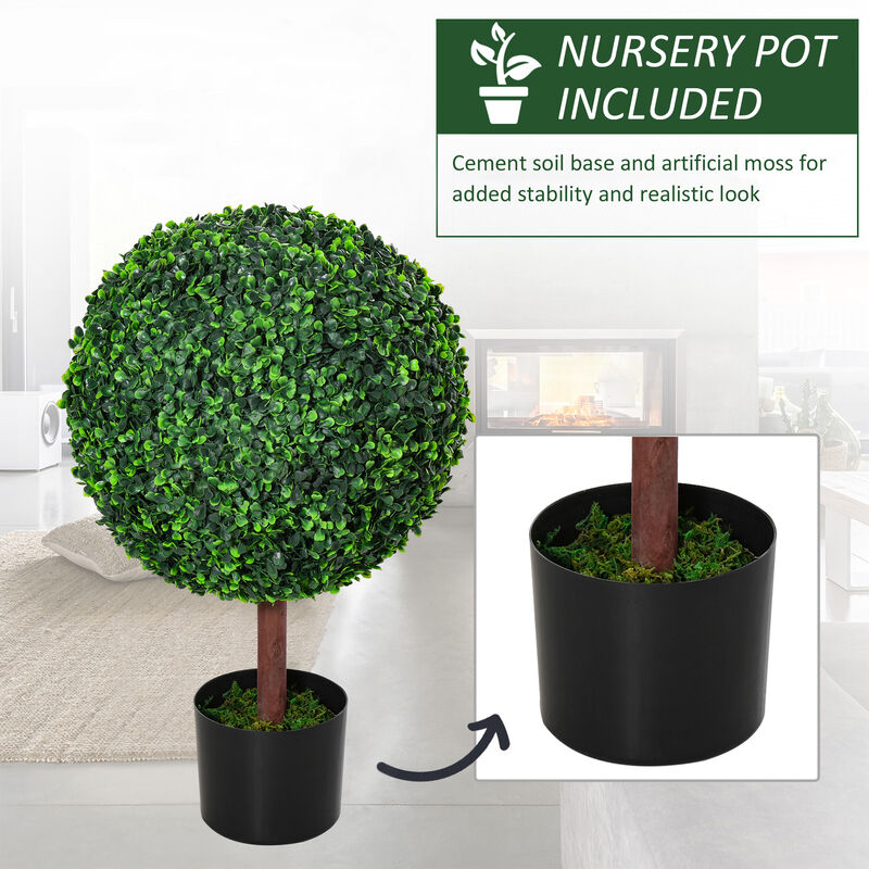 Indoor/Outdoor 23.5 Inch Faux Boxwood Greenery w/ High-Quality Color & Pot