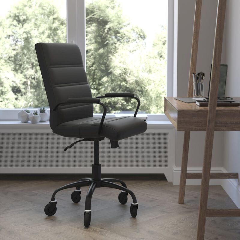 Flash Furniture Mid-Back Black Executive Swivel Office Chair with Black Frame, Arms, image number 3