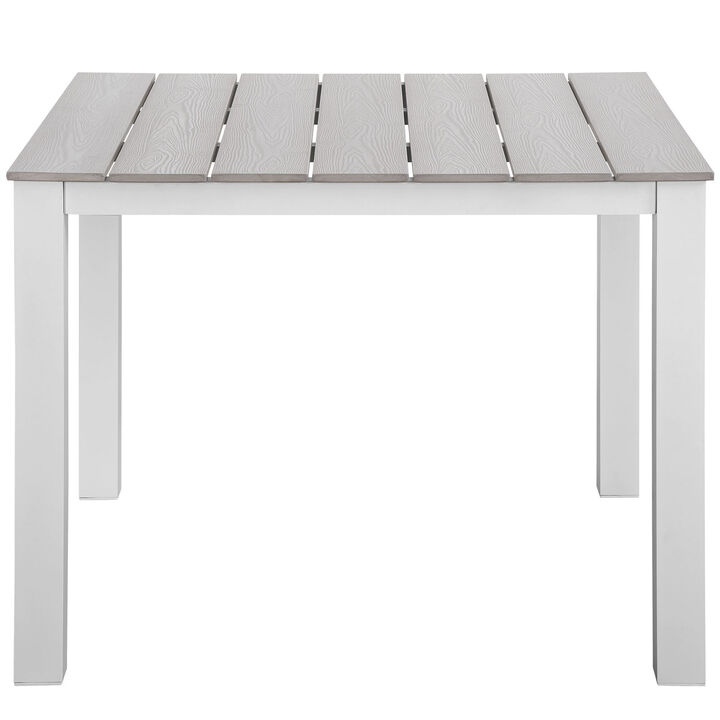 Modway - Maine 40" Outdoor Patio Dining Table White Light Gray