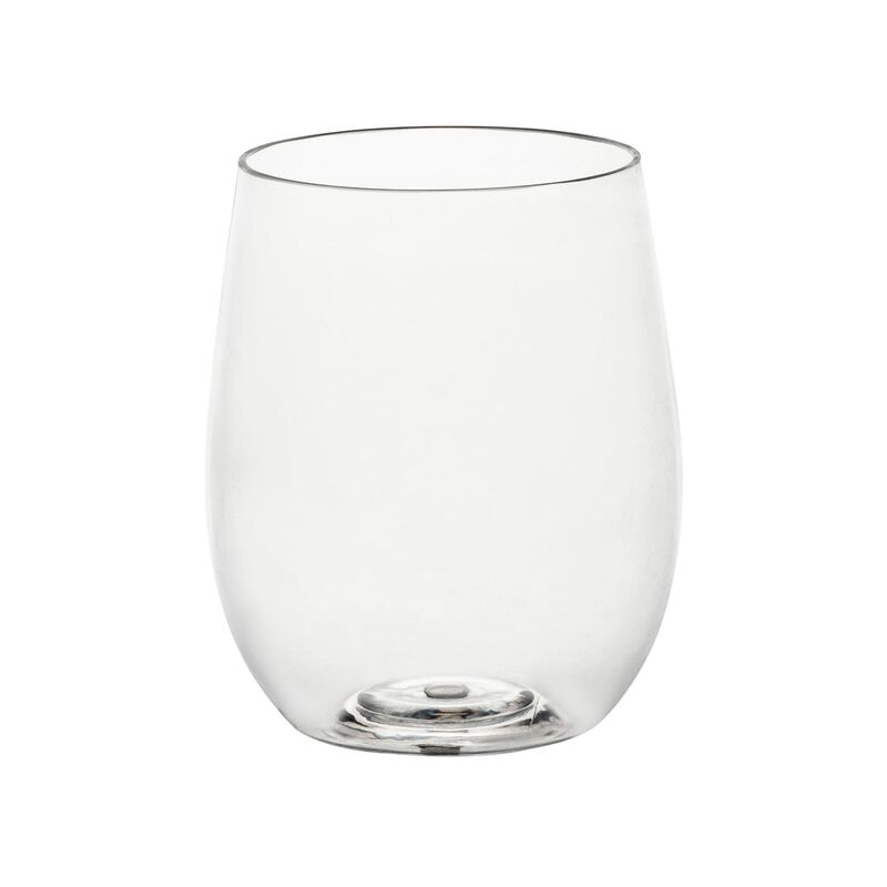 12 oz. Clear Elegant Stemless Plastic Wine Glasses (64 Glasses) image number 0