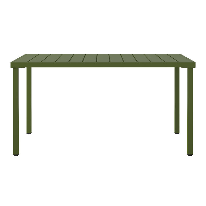 WestinTrends 59" Iron Metal Outdoor Rectangular Patio Dining Table For 6