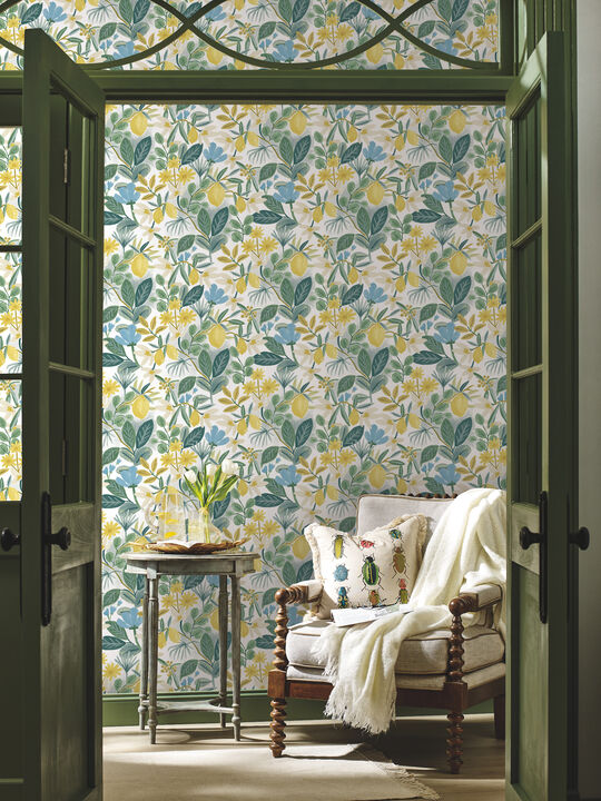 Amalfi Blue & Green Peel & Stick Wallpaper