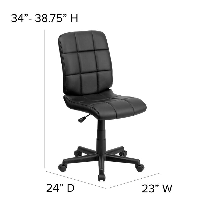 Clayton Mid-Back Quilted Vinyl Swivel Task Office Chair image number 4