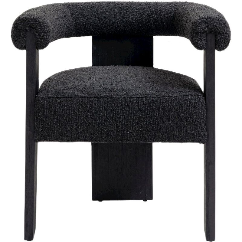 Meridian Furniture Barrel Black Boucle Fabric Dining Chair