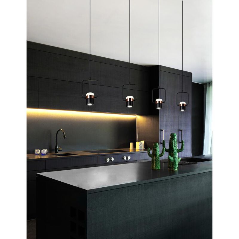 Moxie LED Down Mini Pendant With Black Finish