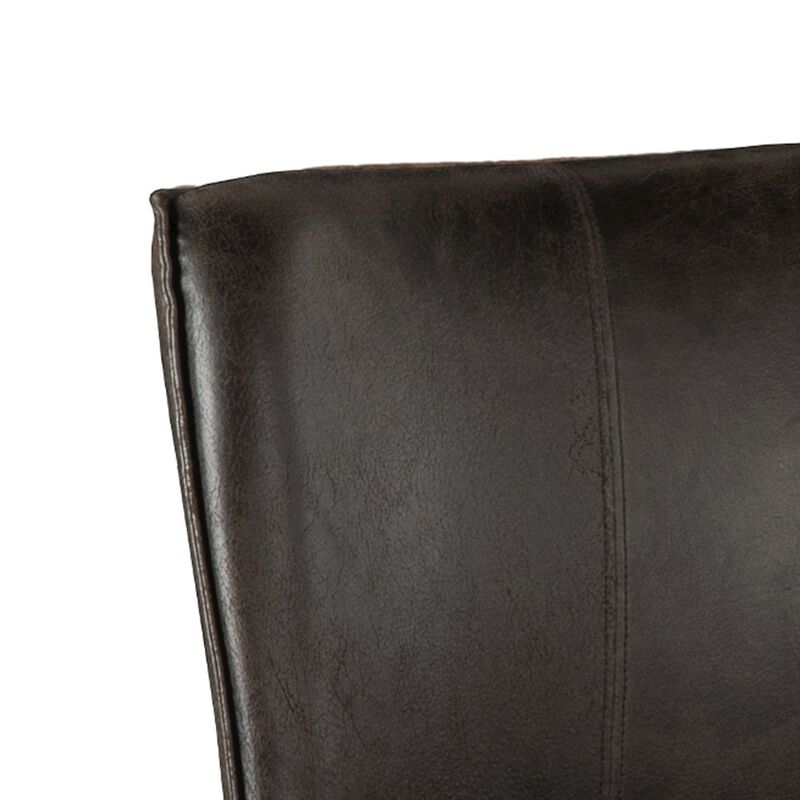 World Interiors Avery Dining Chair in Dark Brown Leather with Matte Brown Legs image number 1
