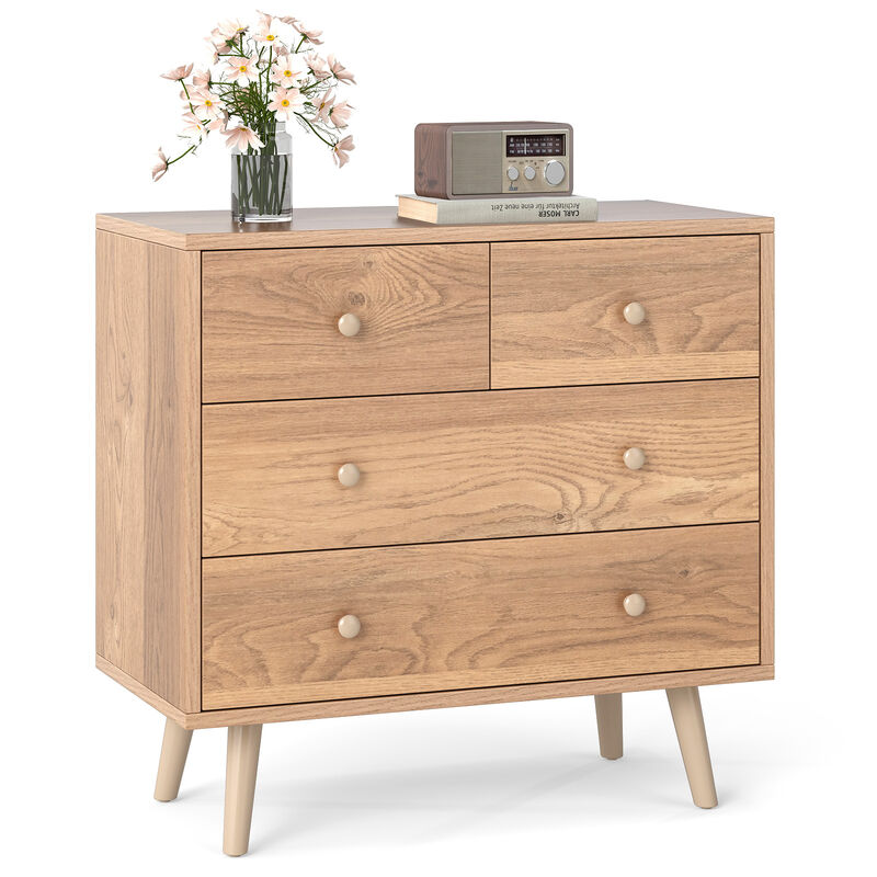 Wide 4-Drawer Wooden Storage Dresser for Bedroom Living Room image number 3