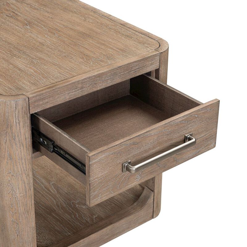 Liberty Furniture Living Room End Table Contemporary with Storage Drawer - Burnished Clay Oak Wood image number 8