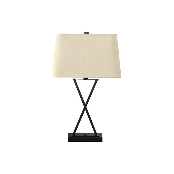 Lighting, 25H, Table Lamp, Usb Port Included, Black