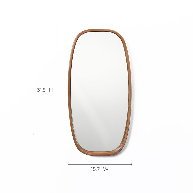 31.5" Rounded Rectangle Pine Wood Wall Mirror image number 9