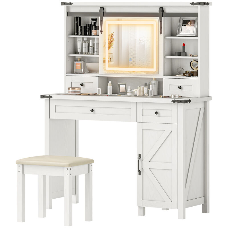 Hivvago Makeup Vanity Table with Mirror, Lights and Stool image number 0