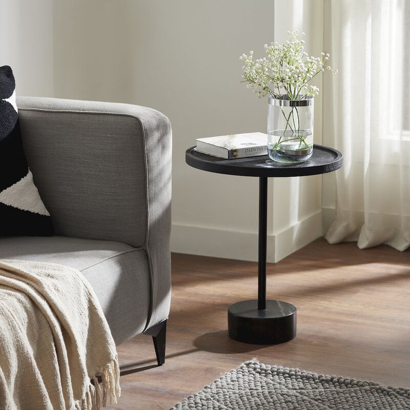 Renwil Samba Side Table In Black Color