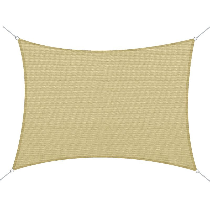 Sand-Colored Sun Blocker: 20x16ft Rectangular Shade Sail for Outdoor Spaces