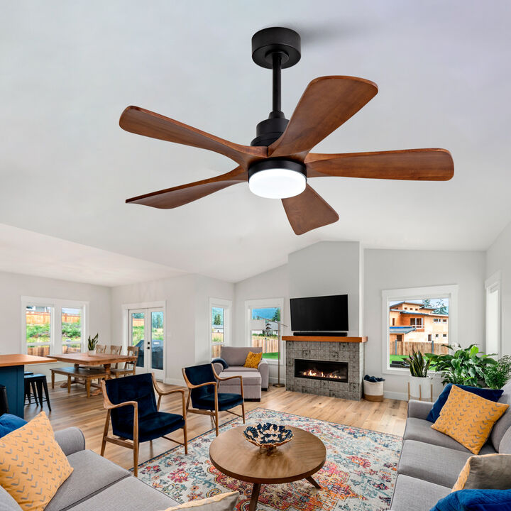 ELEMENT ACE Modern Outdoor Ceiling Fan with Integrated LED Lighting and Remote Control for Energy-Efficient Air Circulation