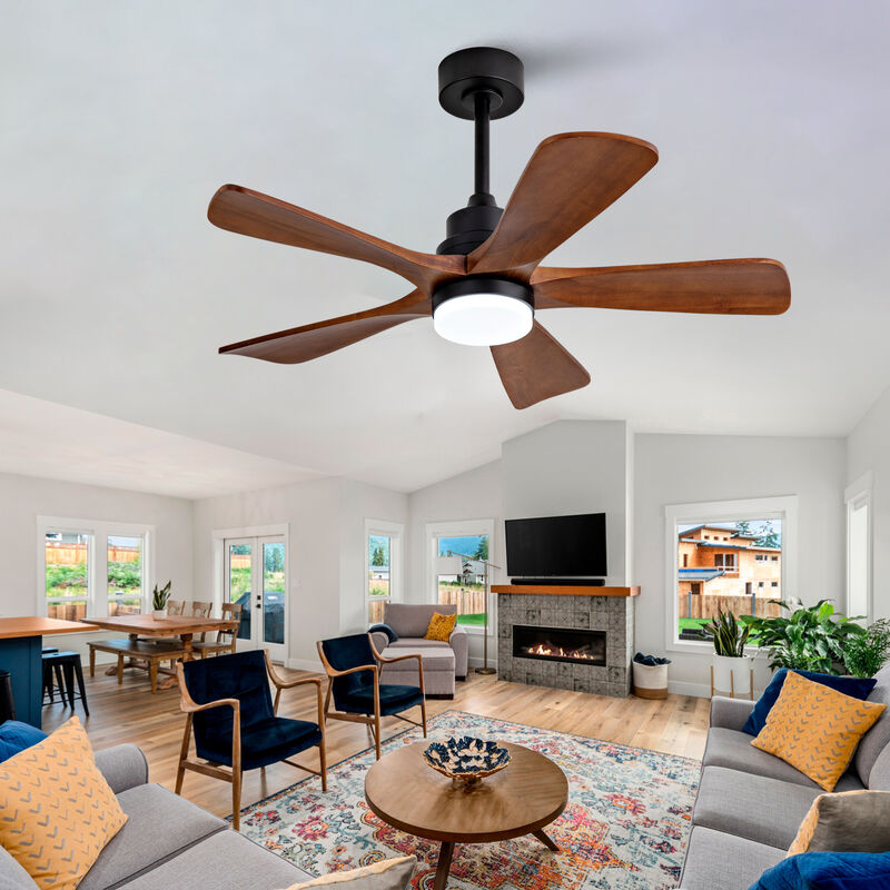 ELEMENT ACE Modern Outdoor Ceiling Fan with Integrated LED Lighting and Remote Control for Energy-Efficient Air Circulation image number 1