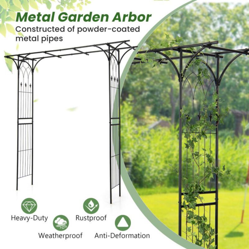 Hivvago Garden Arbor Metal Archway for Climbing Plants