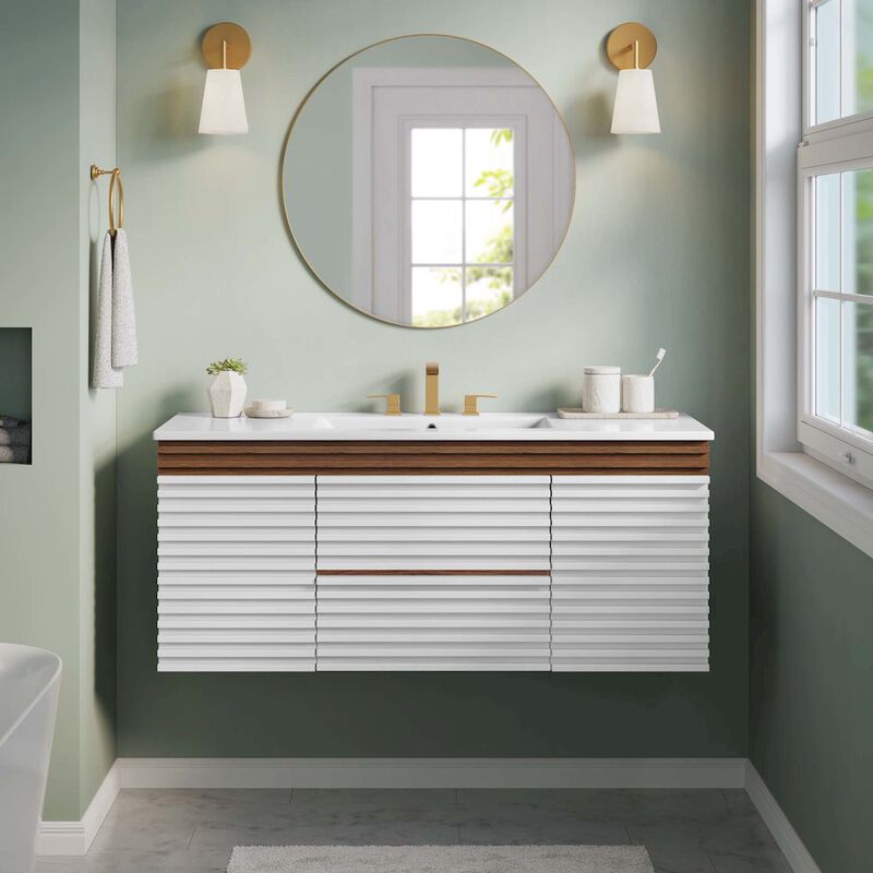 Render 48" Wall-Mount Bathroom Vanity image number 9