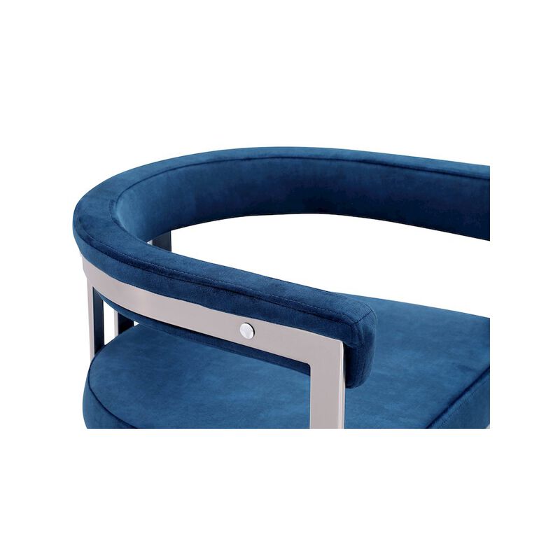 Meridian Furniture Marcello Navy Velvet Dining Chair, Set of 2