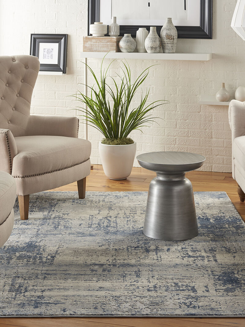 Rustic Textures RUS10 Ivory/Blue 3'11" x 5'11" Rug