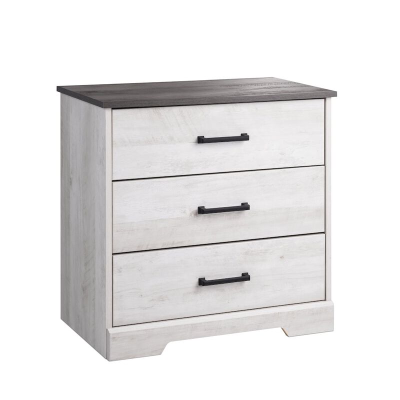 Prepac Nightstand Bedside Table, Washed White Nightstand for Bedroom