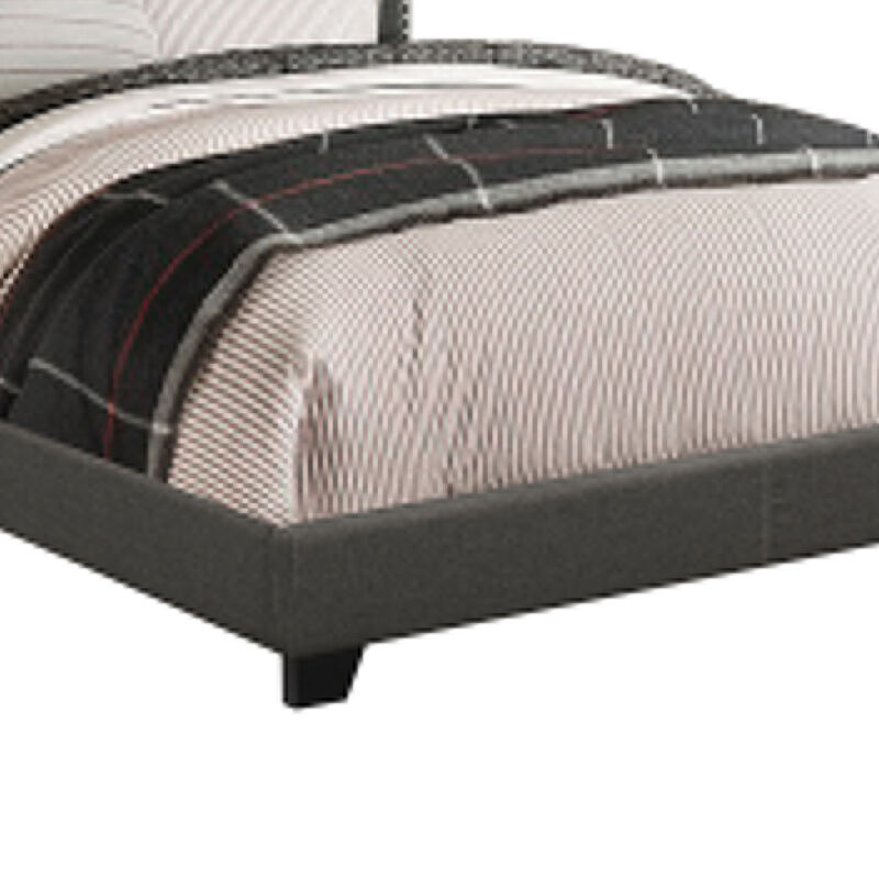 King Bedroom Set, Espresso Brown, Silver, Black Wood, 3 Piece Set with 2 Nightstands image number 4