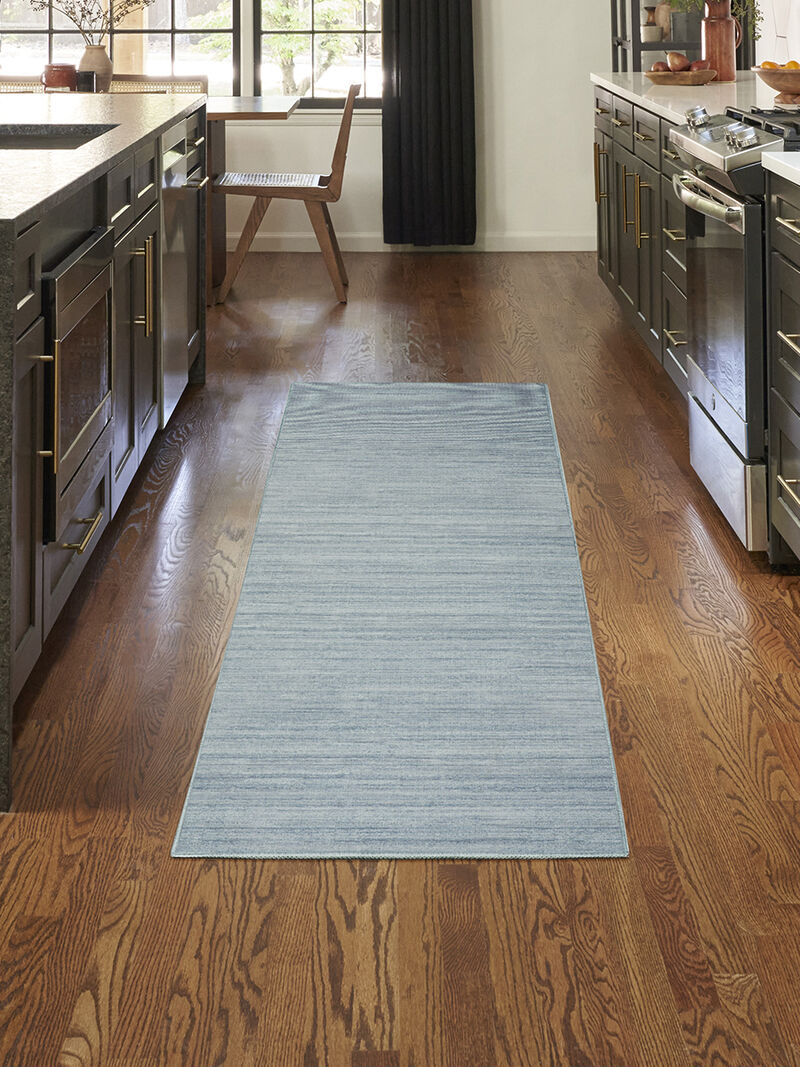 Washable Essentials WAE01 Aqua 2'2" x 8' Rug image number 5