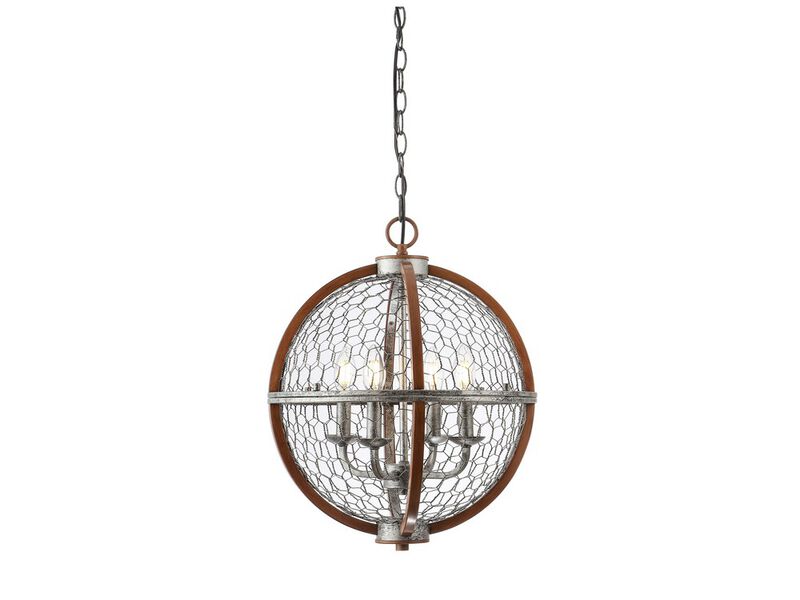 Gaines 4-Light Adjustable Iron Rustic Industrial LED Pendant