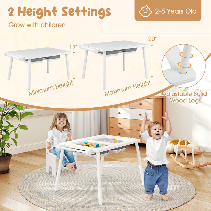 Children&rsquo;s Sensory Table Set with Foldable Storage &ndash; Educational Toy Table for Ages 2&ndash;8