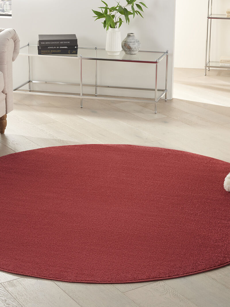 Nourison Essentials NRE01 Brick Red 6' x Round Rug image number 7