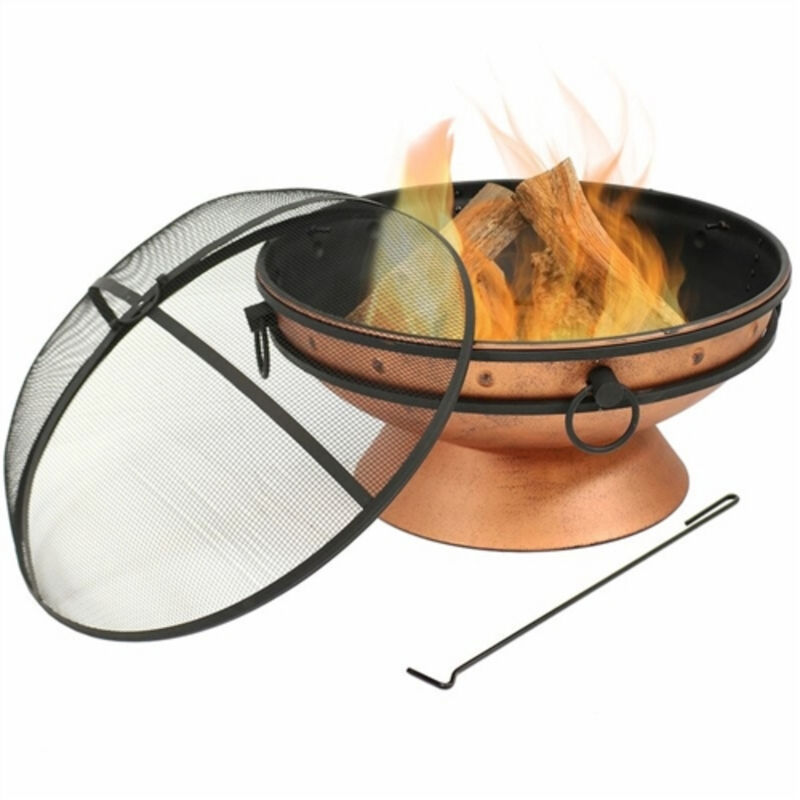 Cauldron Steel Wood Burning Fire Pit with Protective Spark Screen