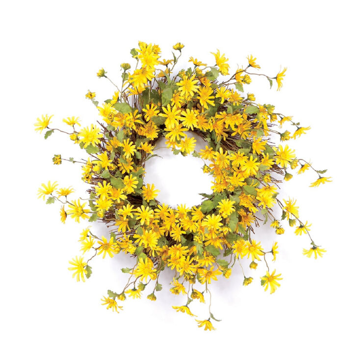 Daisy Floral Wreath for Home Decor and Seasonal Arrangements